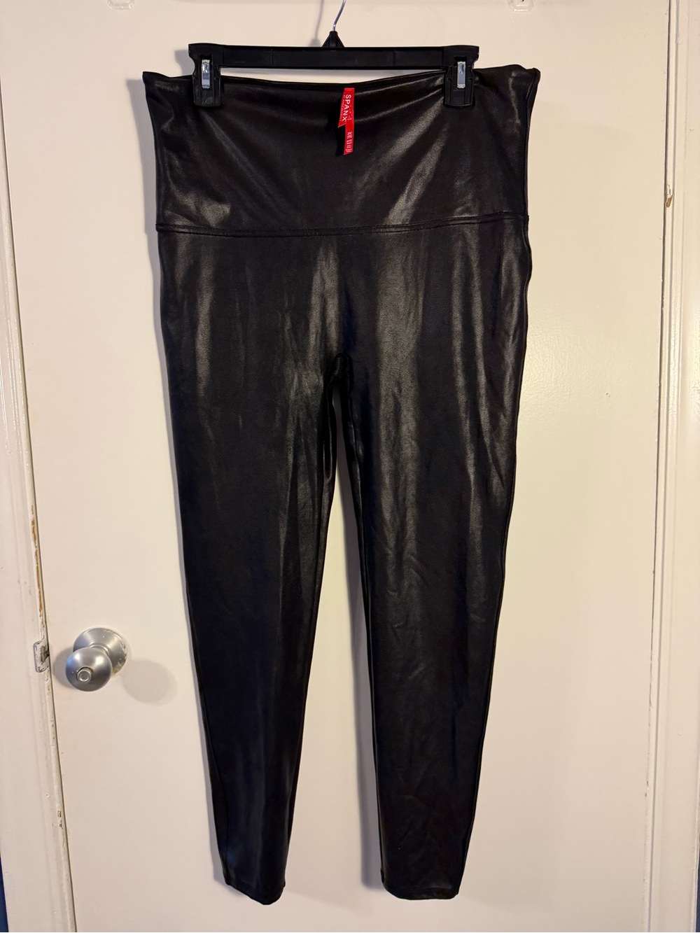 SPANX Black Faux Leather Leggings XXL
